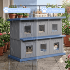 Outdoor Cat House 2-Story for Multiple Cats