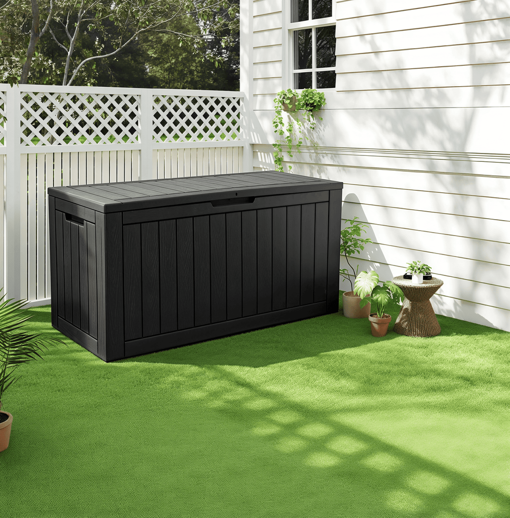 100 Gallon Storage Deck Box Black/Gray