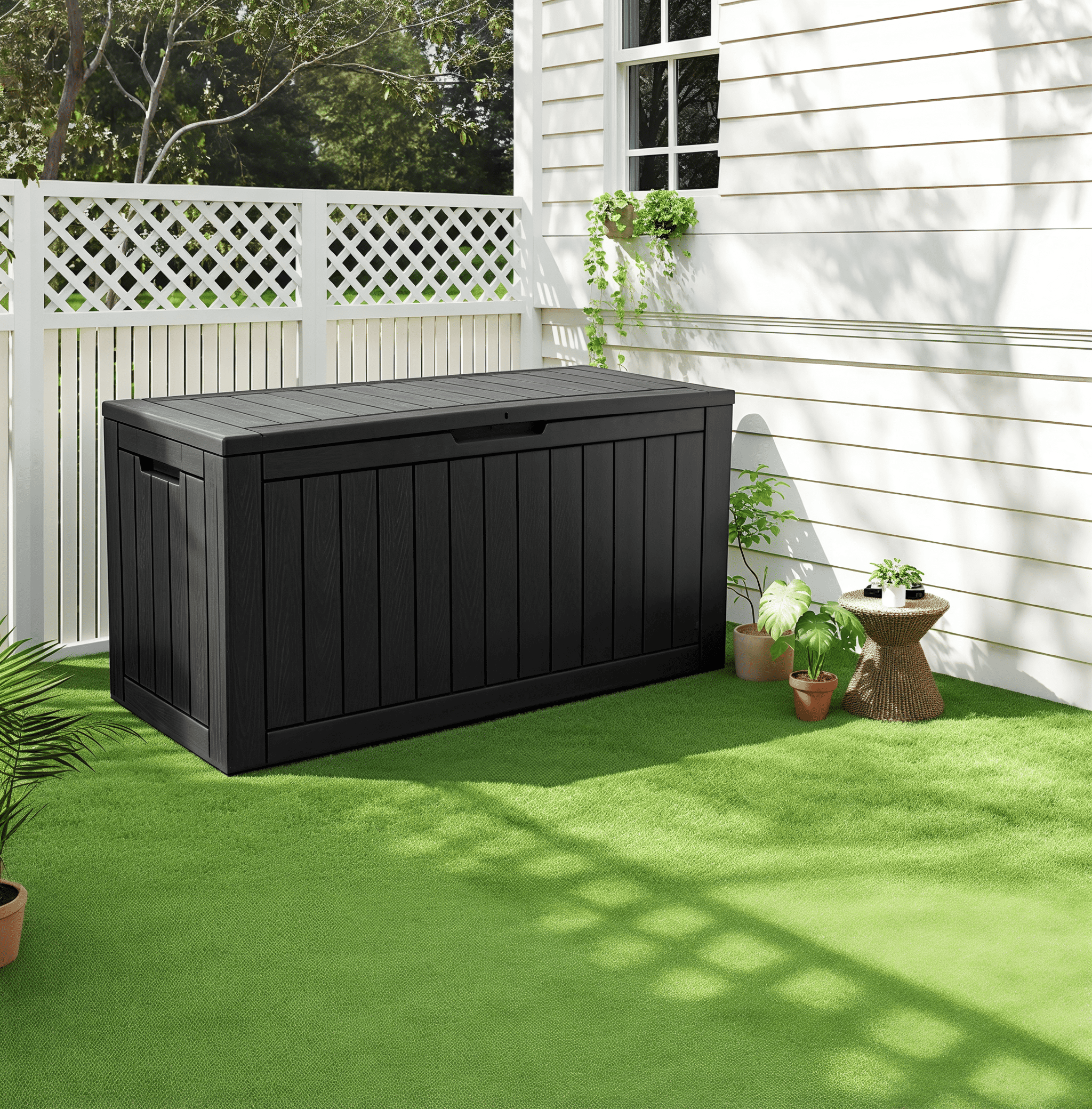100 Gallon Storage Deck Box Black/Gray