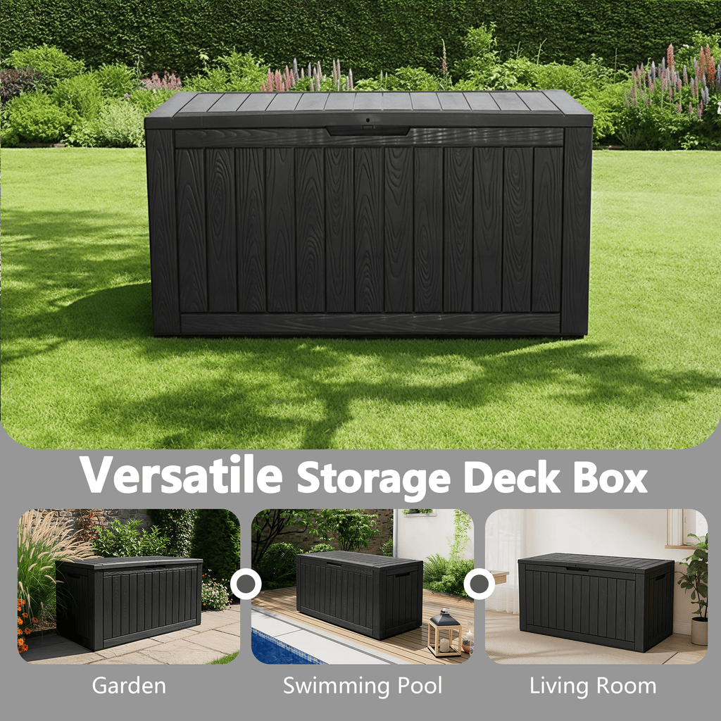 100 Gallon Storage Deck Box Black/Gray