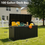 100 Gallon Storage Deck Box Black/Gray