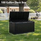100 Gallon Storage Deck Box Black/Gray