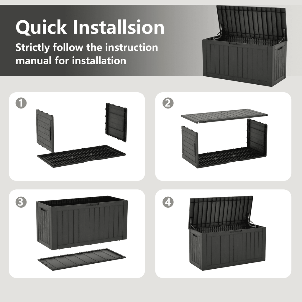 100 Gallon Storage Deck Box Black/Gray