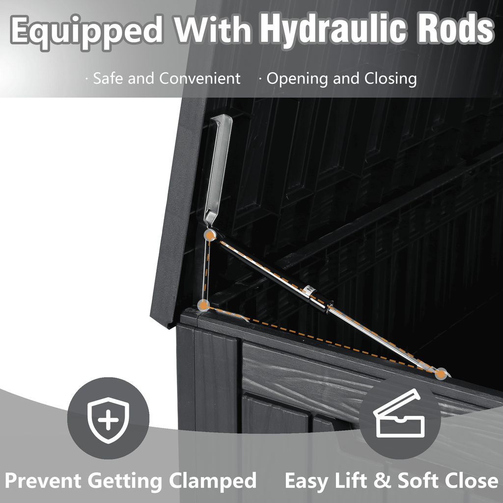 100 Gallon Storage Deck Box Black/Gray