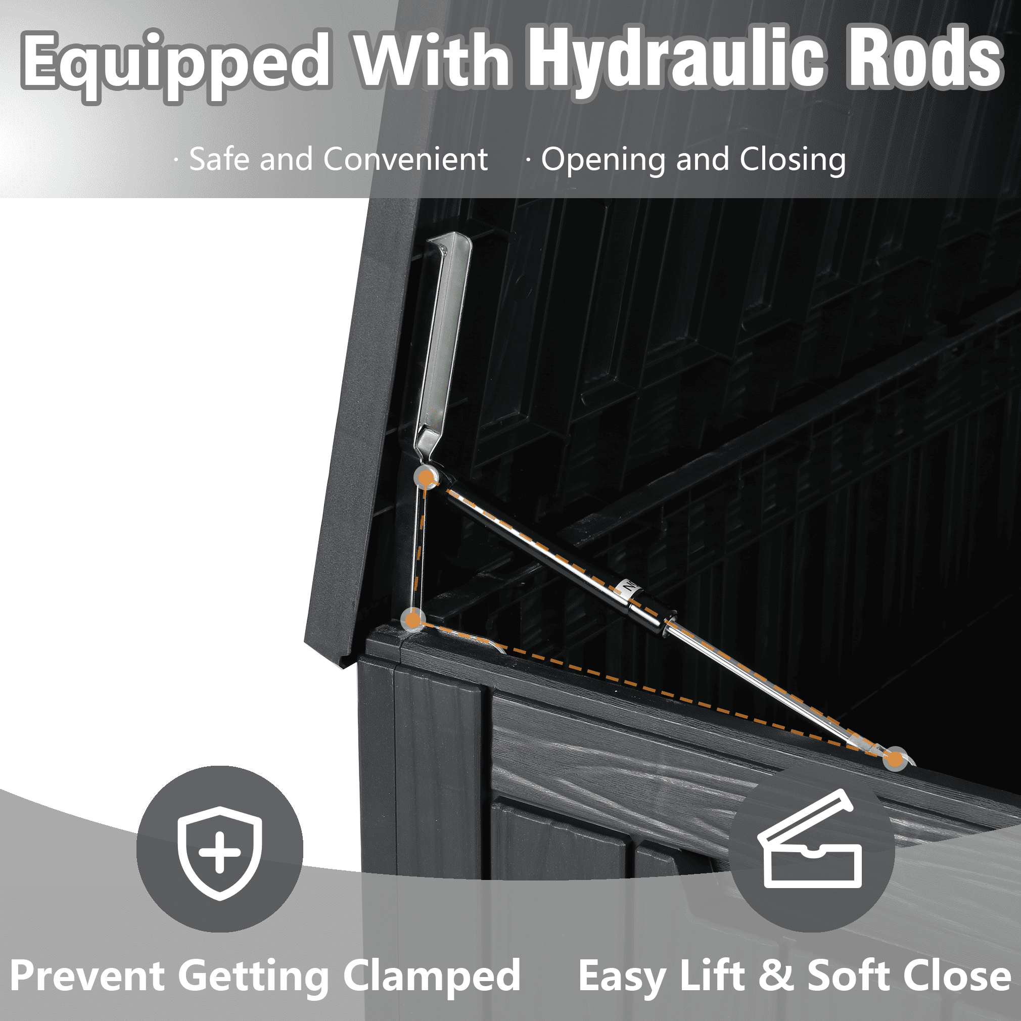 100 Gallon Storage Deck Box Black/Gray