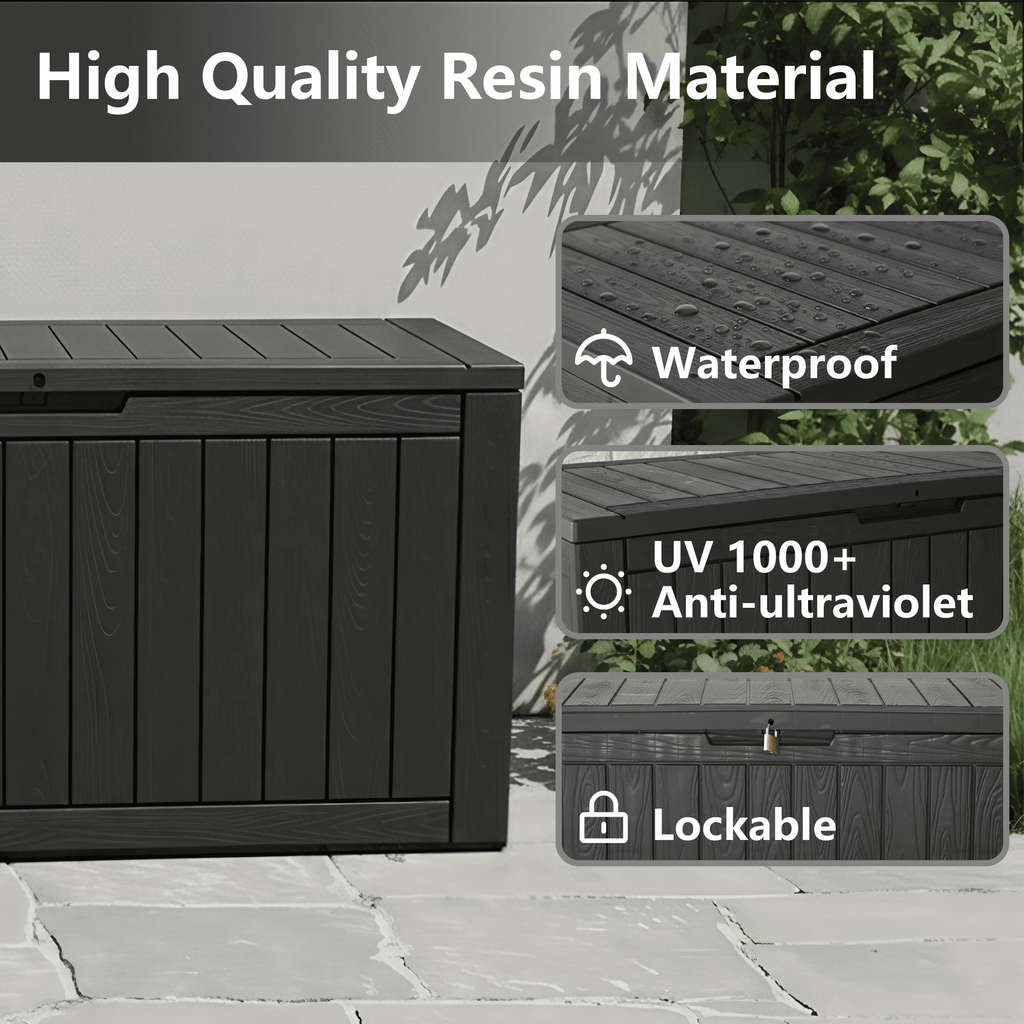 100 Gallon Storage Deck Box Black/Gray