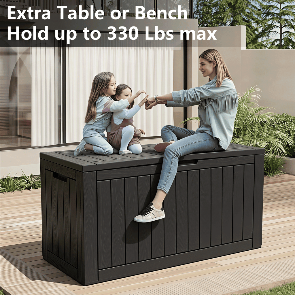 100 Gallon Storage Deck Box Black/Gray