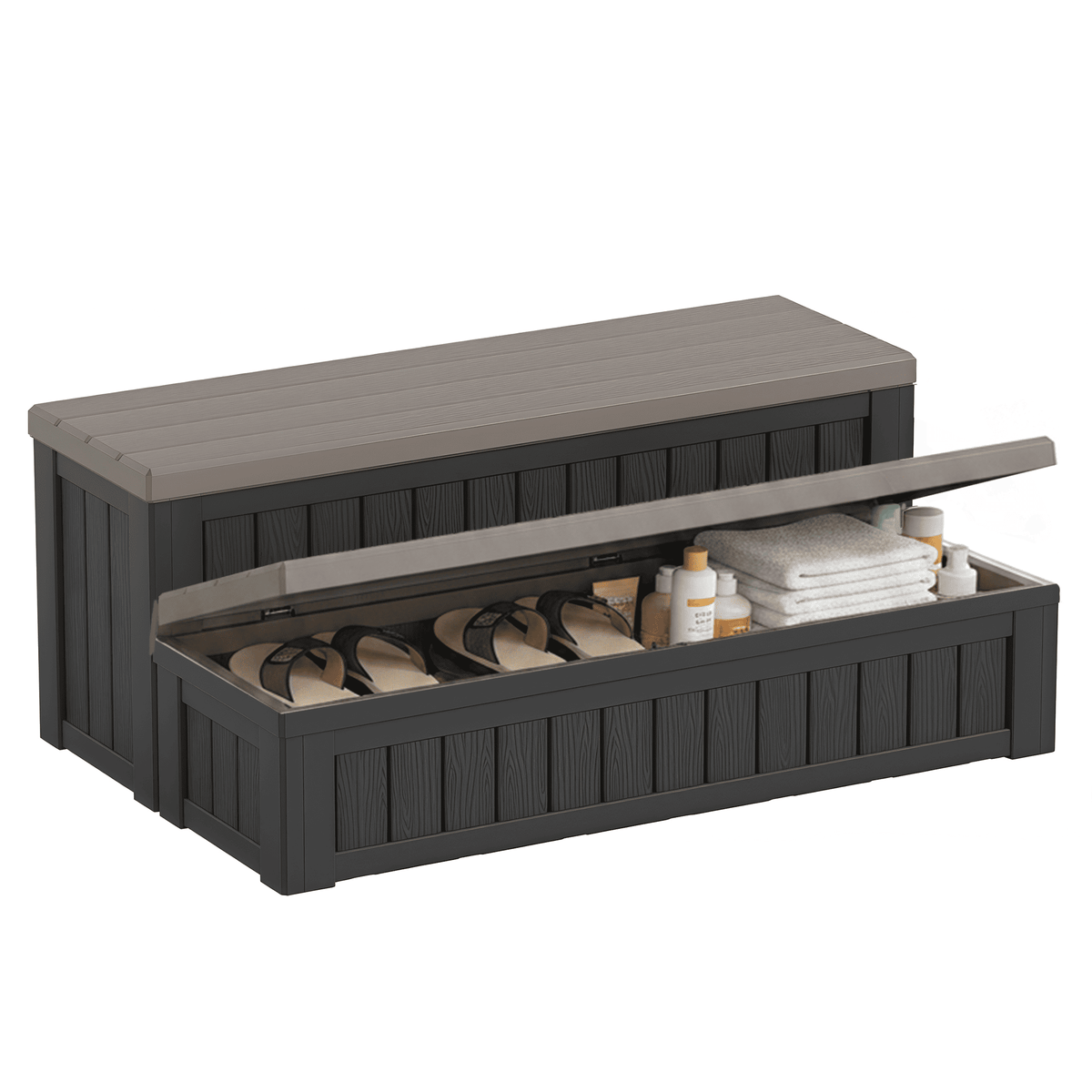 2-Tier Resin Patio Storage Steps