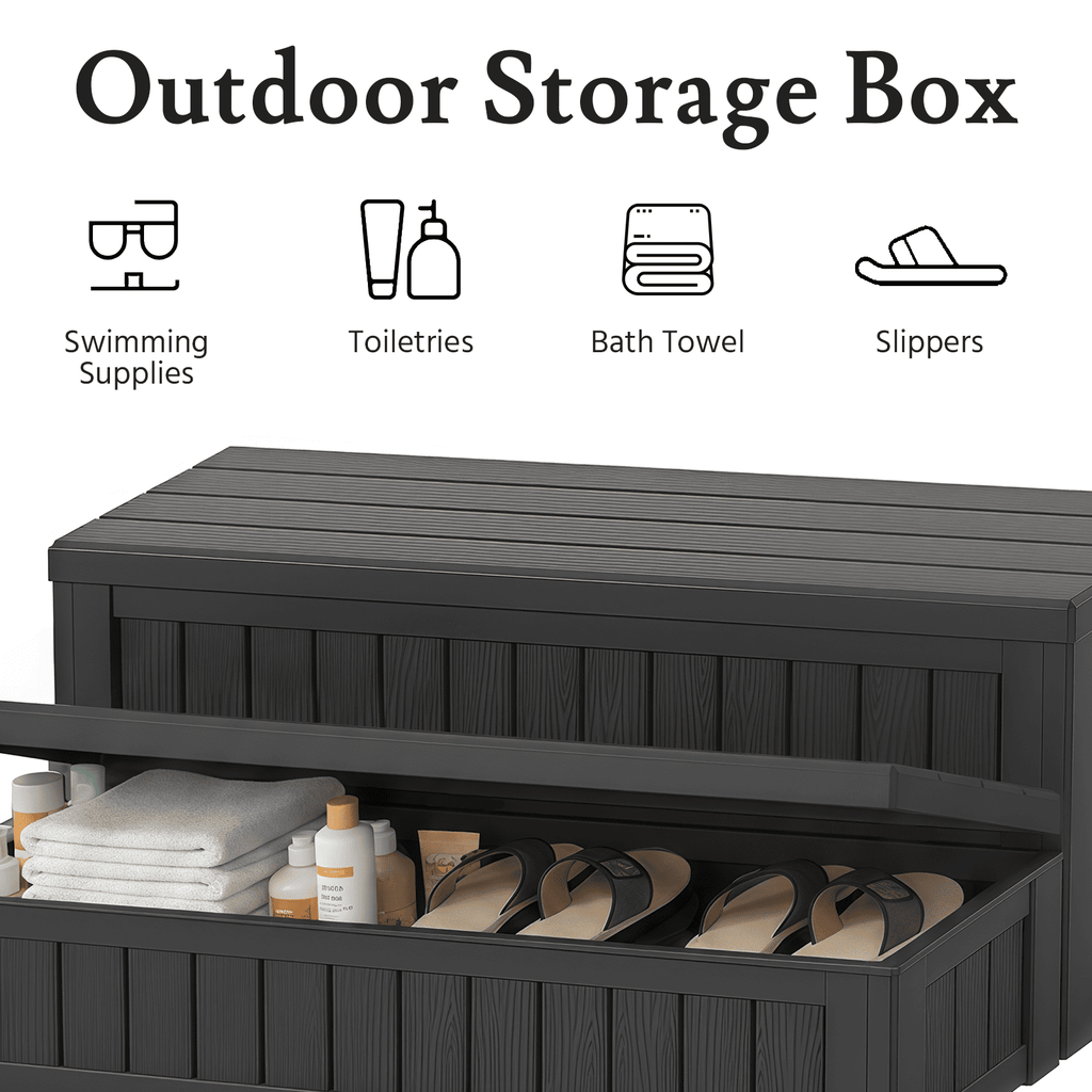 2-Tier Resin Patio Storage Steps