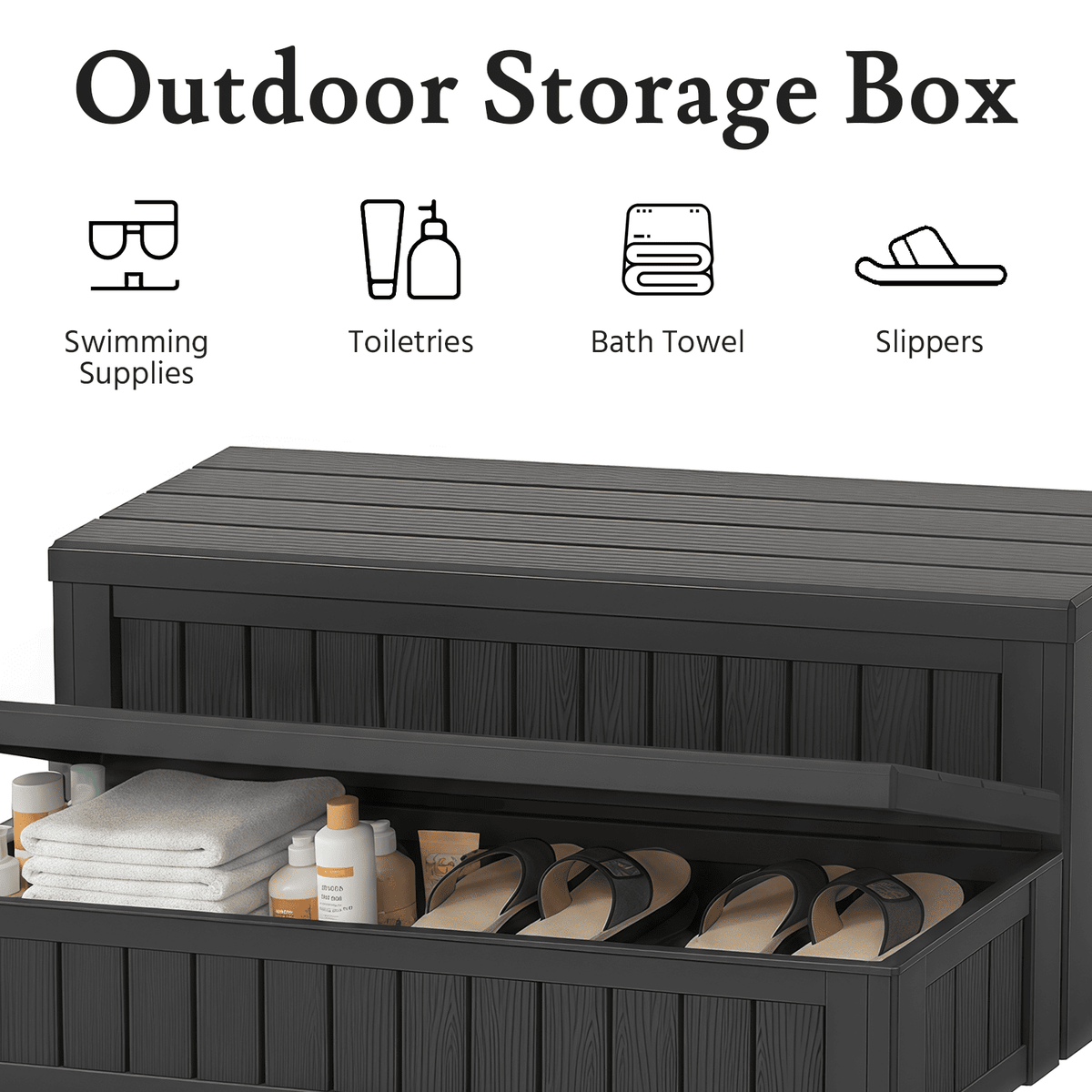 2-Tier Resin Patio Storage Steps