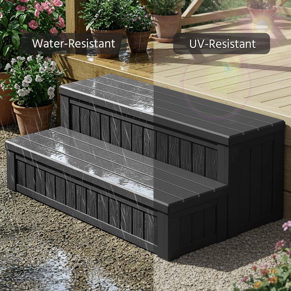 2-Tier Resin Patio Storage Steps