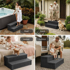 2-Tier Resin Patio Storage Steps