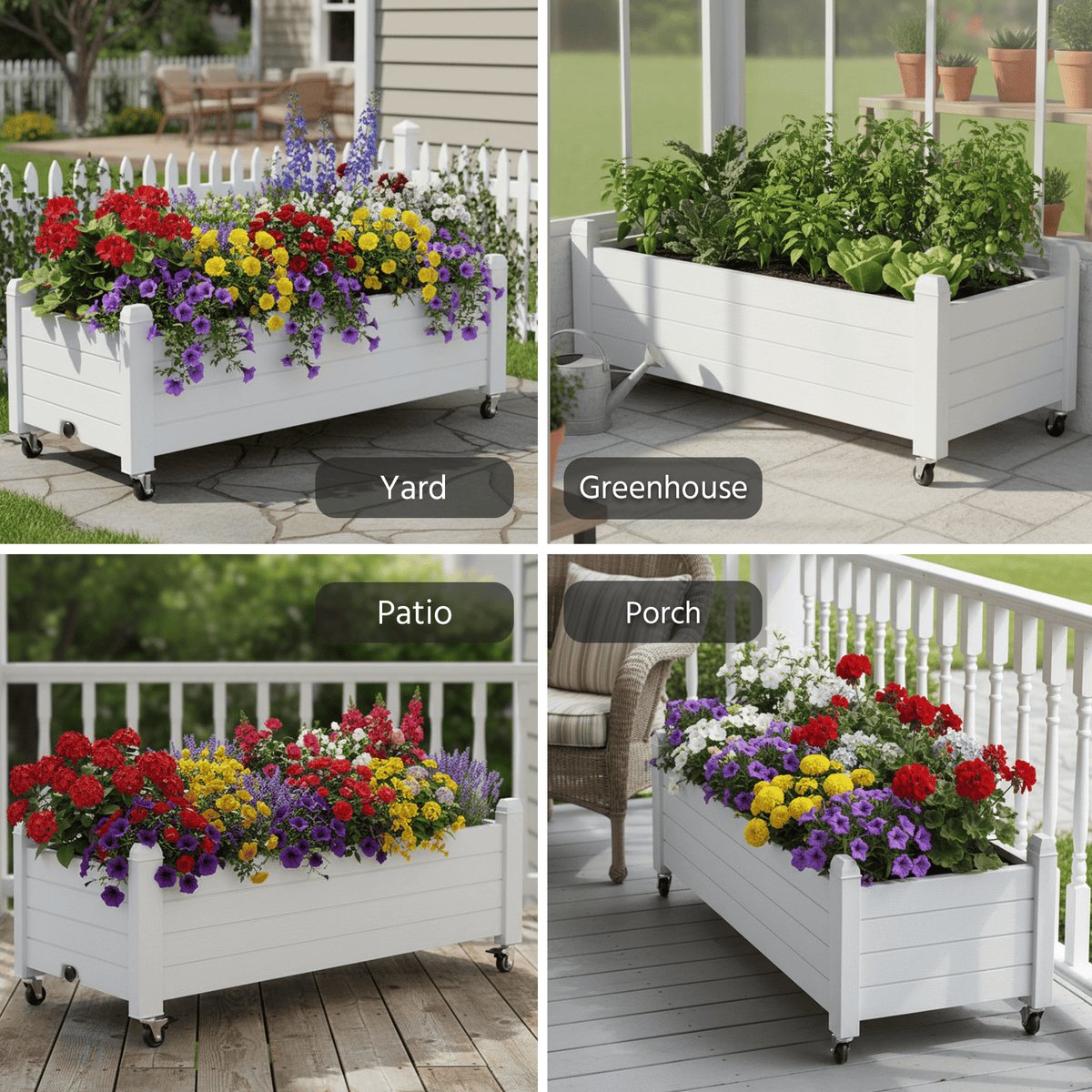 Rolling Raised Garden Bed Planter