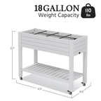 Raised Garden Bed with Wheels & Storage Shelf