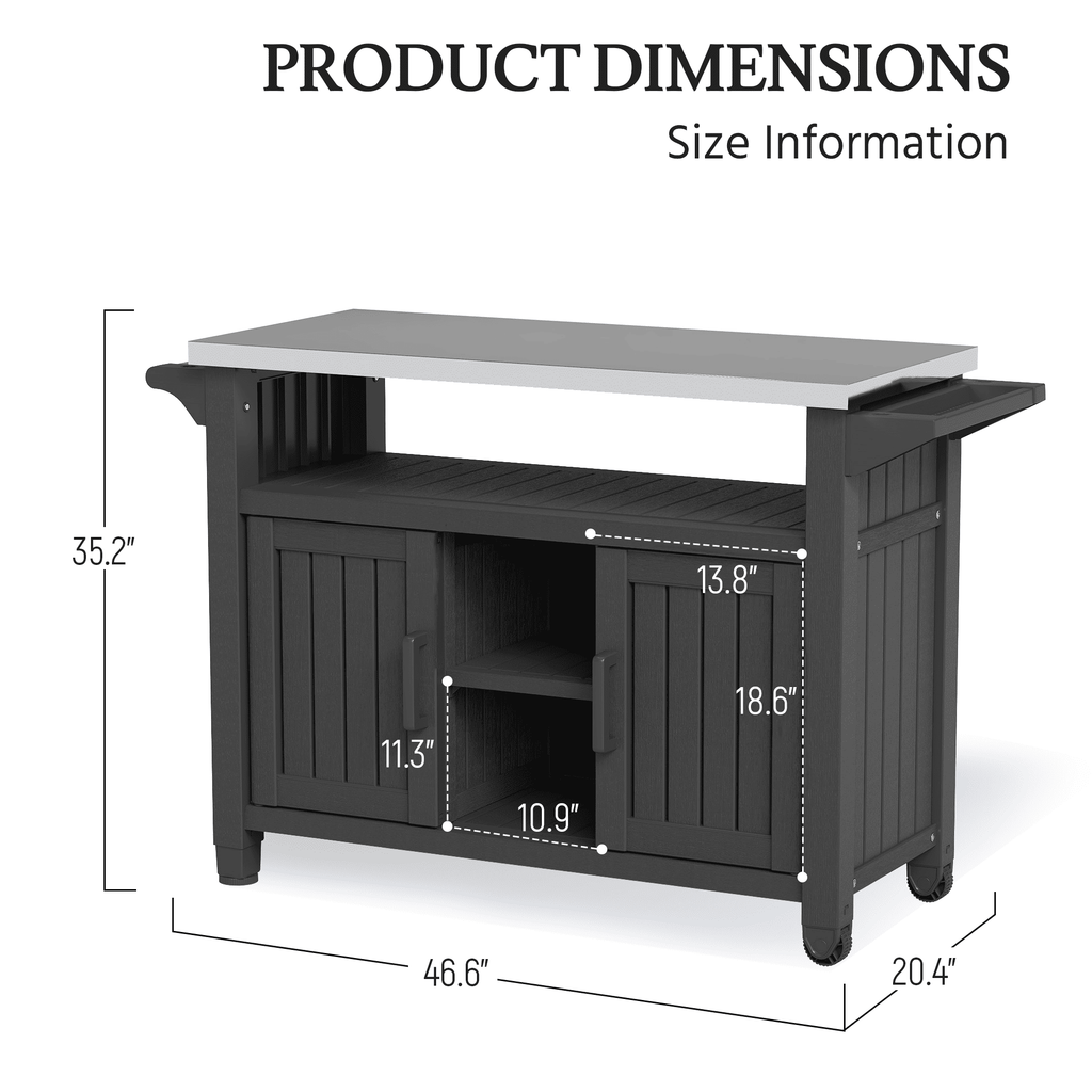 Resin Grill Prep Cart