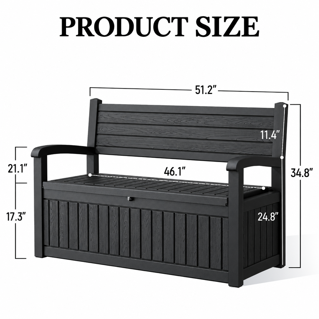 80 Gallon Resin Storage Bench