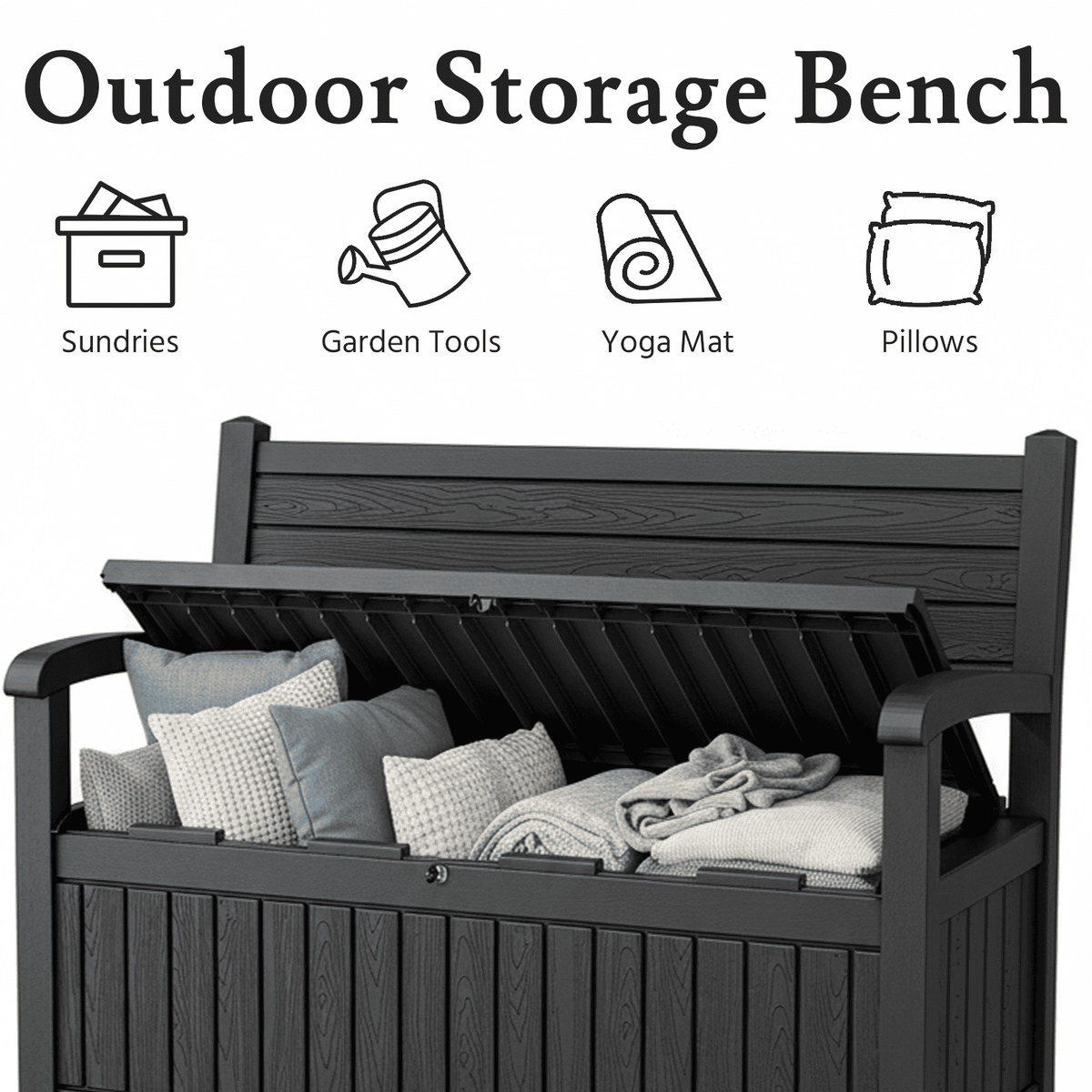 80 Gallon Resin Storage Bench